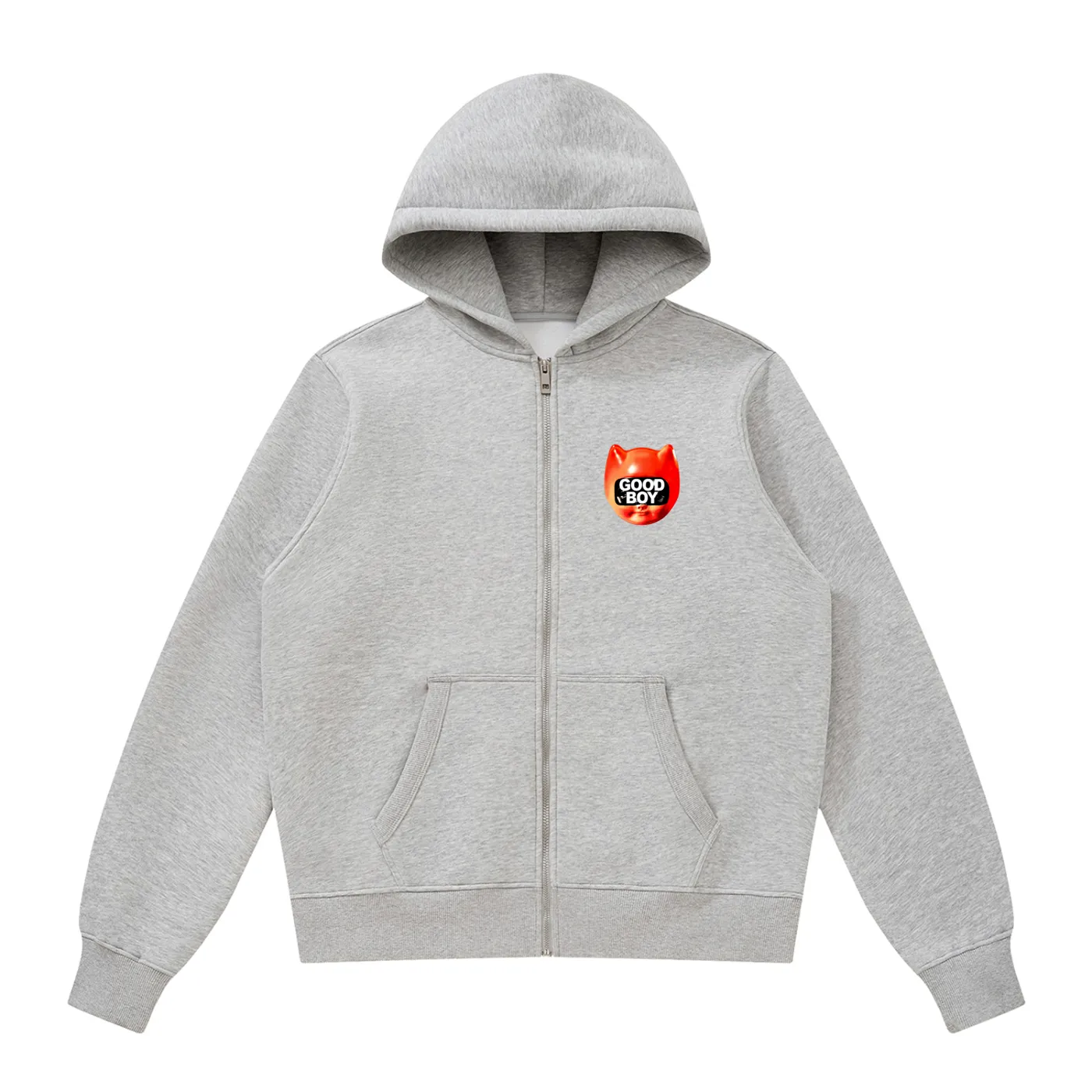 Good Boy Records zip hoodie — front